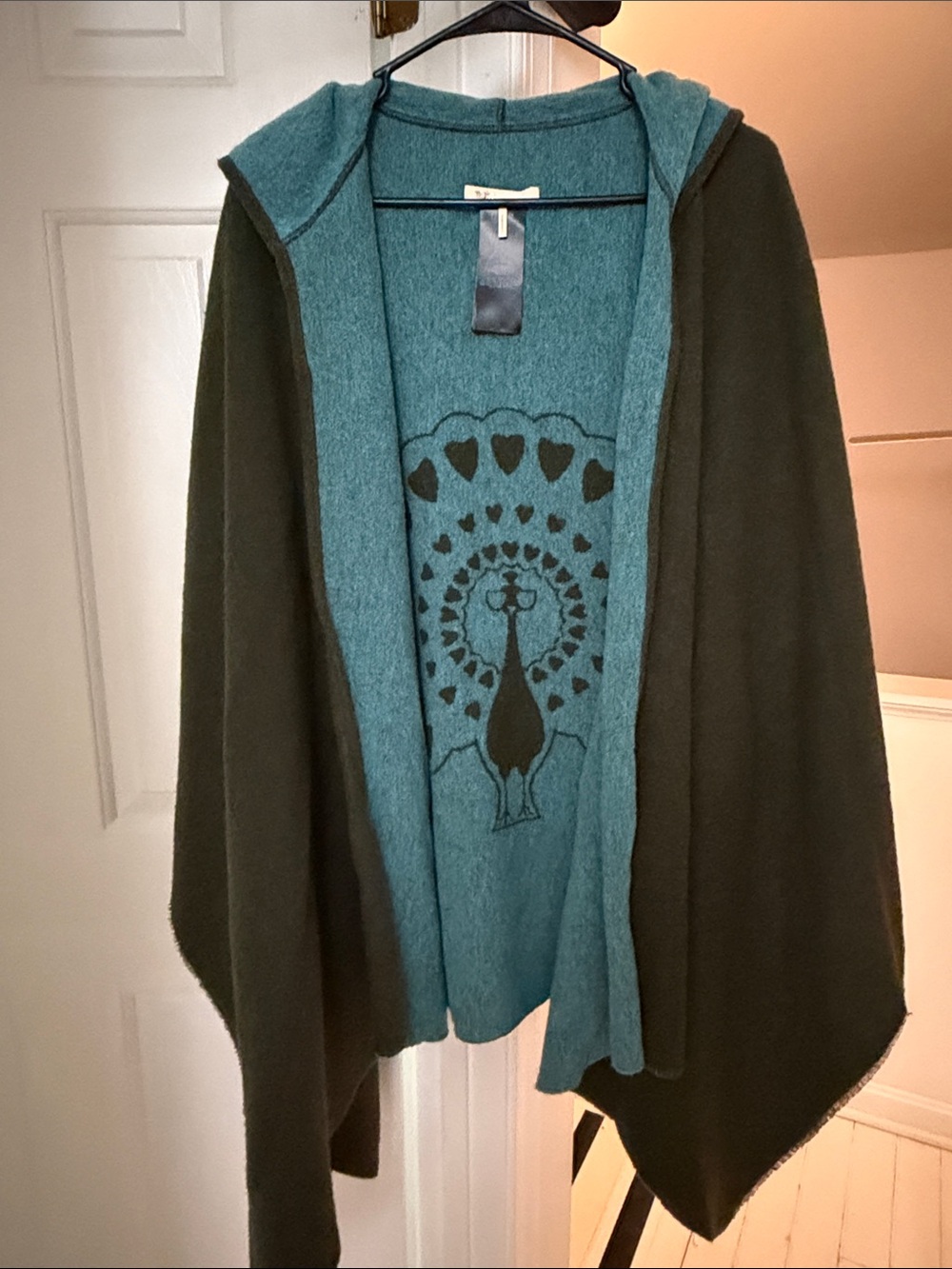 Maje Teal Knit Garment with Gold Logo Tag